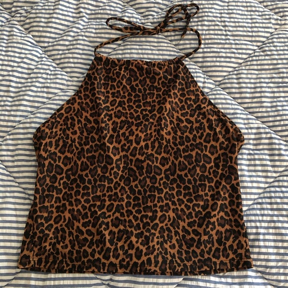 Kortni Jeane Other - Kortni Jeane XL Hangtag Cheetah Halter Top GUC